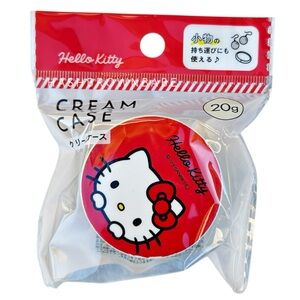 Sanrio Hello Kitty Japan Red and White Mini Cream Case Cute Kawaii Container